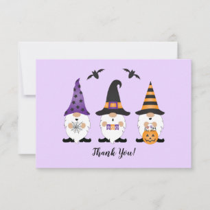 tack Halloween Gnomes Lila Orange Kort