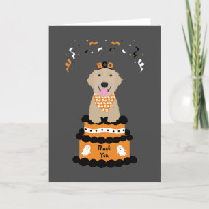 Tack Halloween Golden Retriever Spooky Ghost Kort