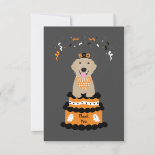 Tack Halloween Golden Retriever Spooky Ghost Kort