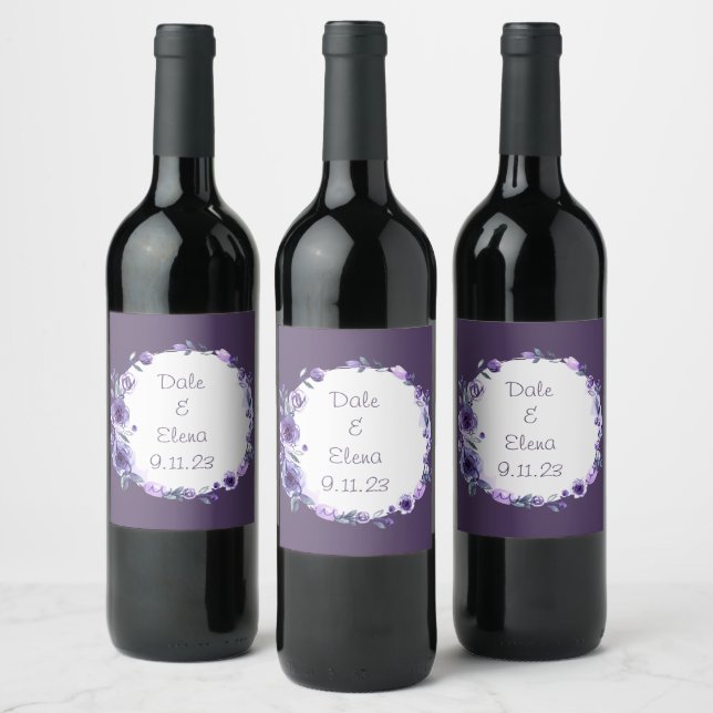 Tack Hälsning Gift Present Red Vit ros Vinflaska Etikett (Flaskor)