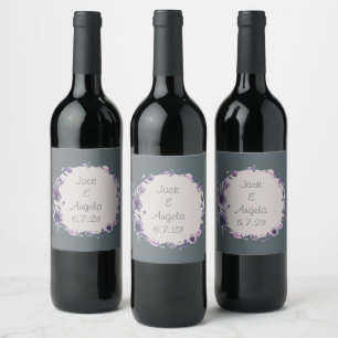 Tack Hälsning Gift Present Red Vit ros Vinflaska Etikett