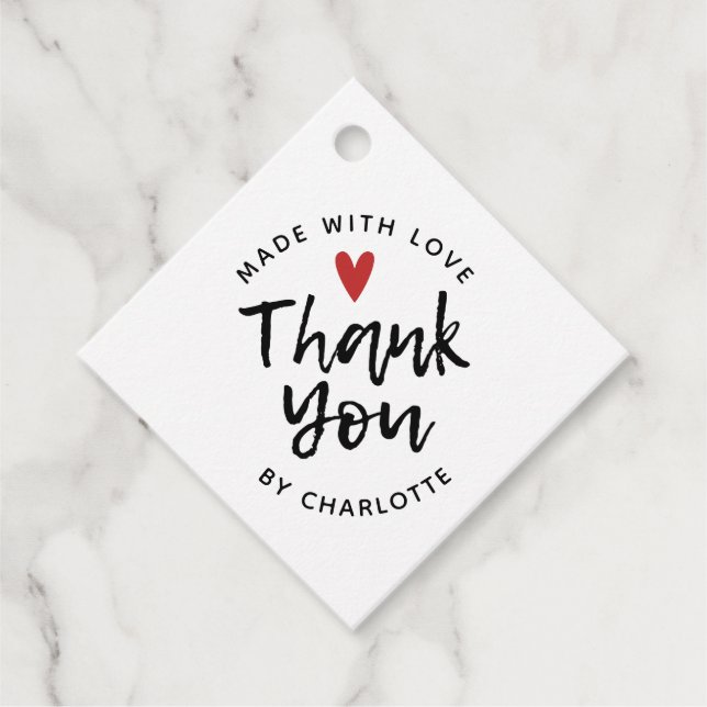 Tack handgjorda med Kärlek Gåvor Etiketter (Framsida)