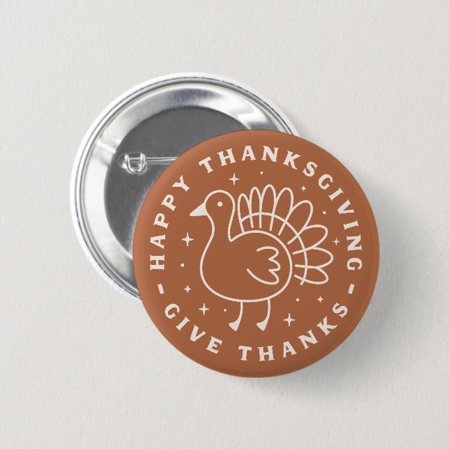 Tack, happy thanksgiving ge knapp (Framsida & baksida)
