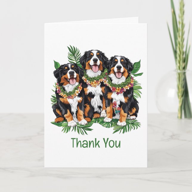 Tack Hawaiian Bernese Mountain Hundar Kort (Framsida)
