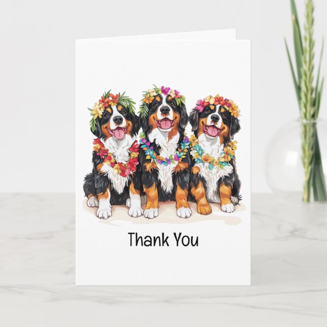 Tack Hawaiian Bernese Mountain Hundar Kort (Framsida)
