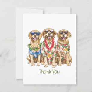 Tack Hawaiianska Golden Retriever Hundar Vykort