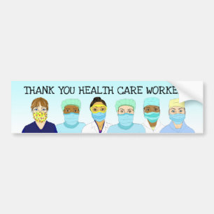 Tack Health Care Workers Bildekal