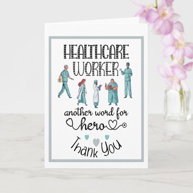 Tack Health Worker Hero Kort (Orkide)