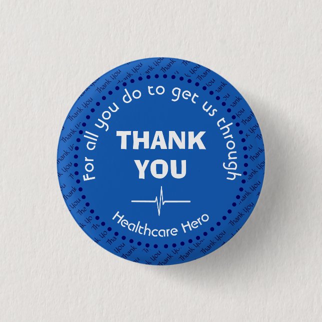 TACK Healthcare Hero Anpassade NHS BLUE Knapp (Framsida)
