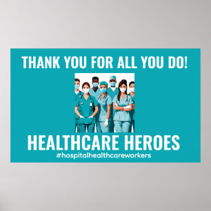 Tack HealthCare Heroes Nurse Doktor Poster