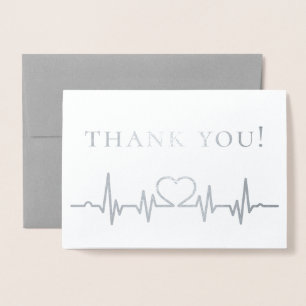 Tack Healthcare staff Heartslag Folierat Kort
