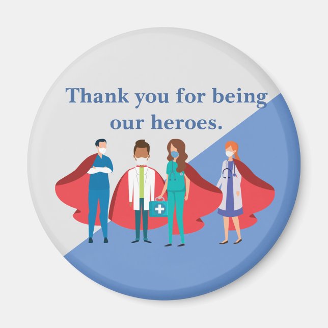 Tack Healthcare Workers Hero Doktor Nurse Magnet (Framsidan)