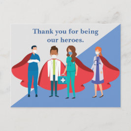 Tack Healthcare Workers Hero Doktor Nurse Vykort