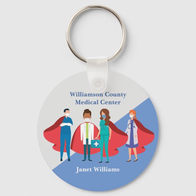 Tack Healthcare Workers Hospital Superhjälte Nyckelring (Framsida)