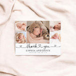 Tack Heart Baby Photo annonsvykort Meddelande Vykort<br><div class="desc">Modern svävande stil och foto.</div>