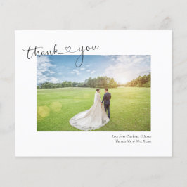 Tack Heart Photo Personlig Bröllop Card