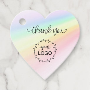*~* Tack Hearts Branding Business Rainbow Gåvor Etiketter