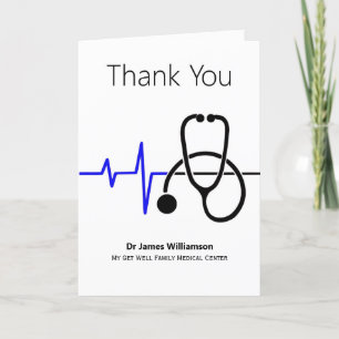 Tack Heartslag Stethoscope Kort