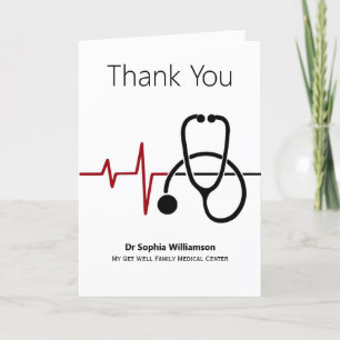 Tack Heartslag Stethoscope Kort