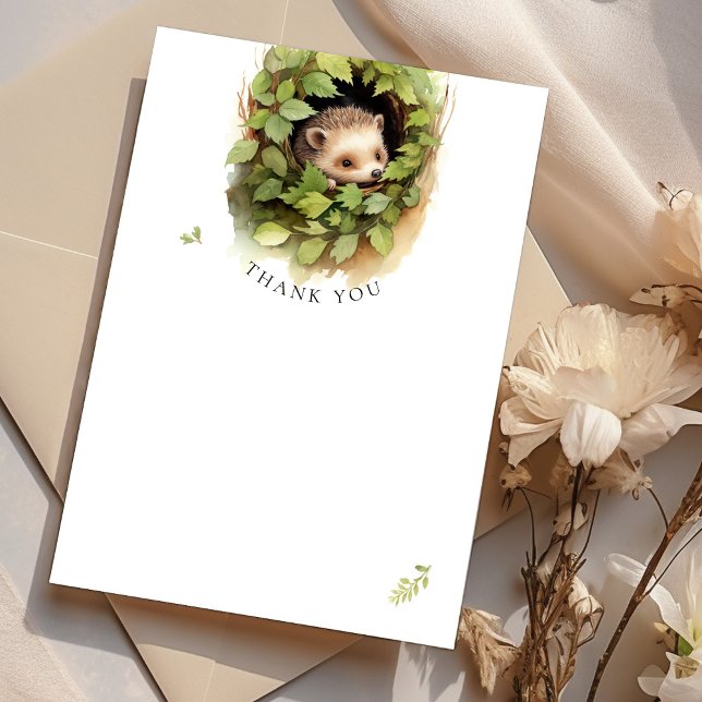 Tack Hedgehog Woodland Baby Shower Watercolor (Skapare uppladdad)