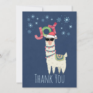 Tack helgdag med julkllama kort