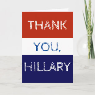 Tack Hillary Red White och Blue Kort
