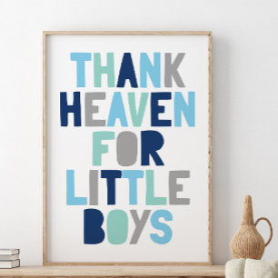 Tack himlen för små pojkar, Baby Shower-present Poster