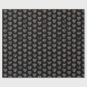 Tack & hjärta i 44 språk som WH ♡formad mönster Presentpapper