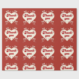 Tack hjärta med vintage bandbågar design presentpapper