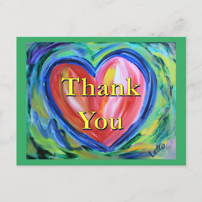 Tack Hjärtat Konst vykort (Framsida)