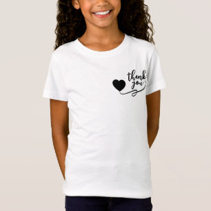 "Tack Hjärtat T-Shirt Söt Minimalistisk Barnkläd