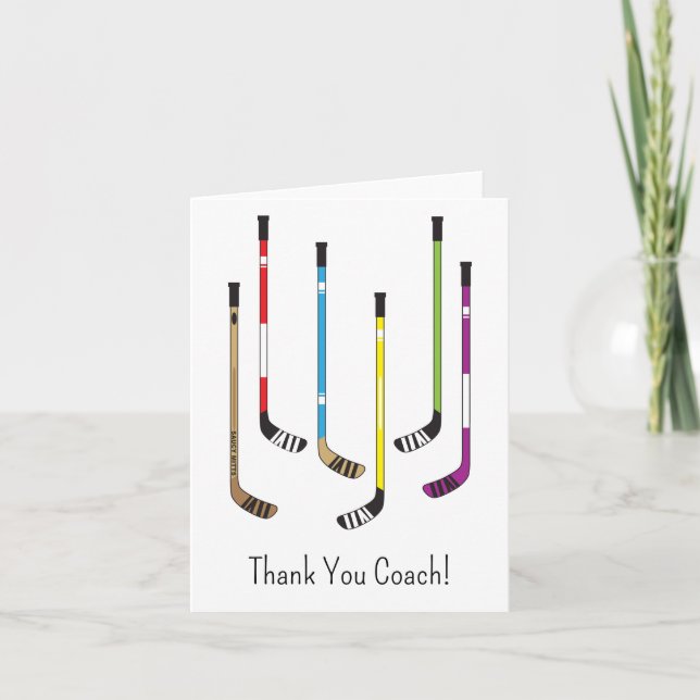 Tack Hockey Coach Hockey Sticks Greeting Card Kort (Framsida)