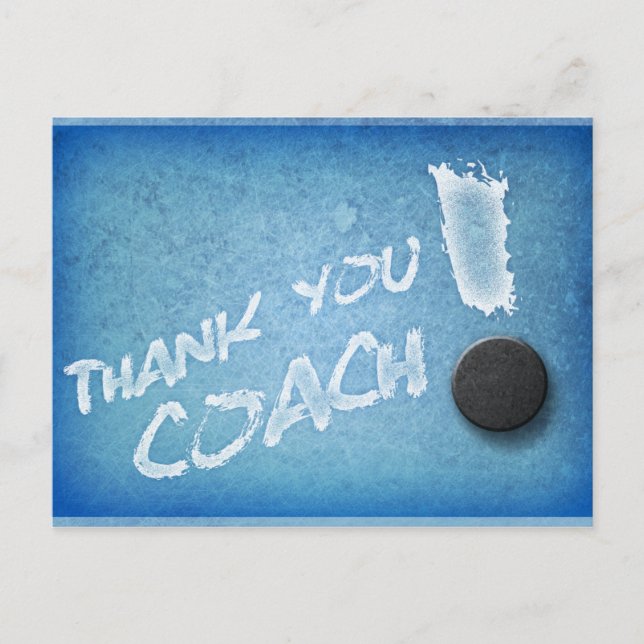 Tack Hockey Coach PostCard Isig Blue Stil Vykort (Framsida)