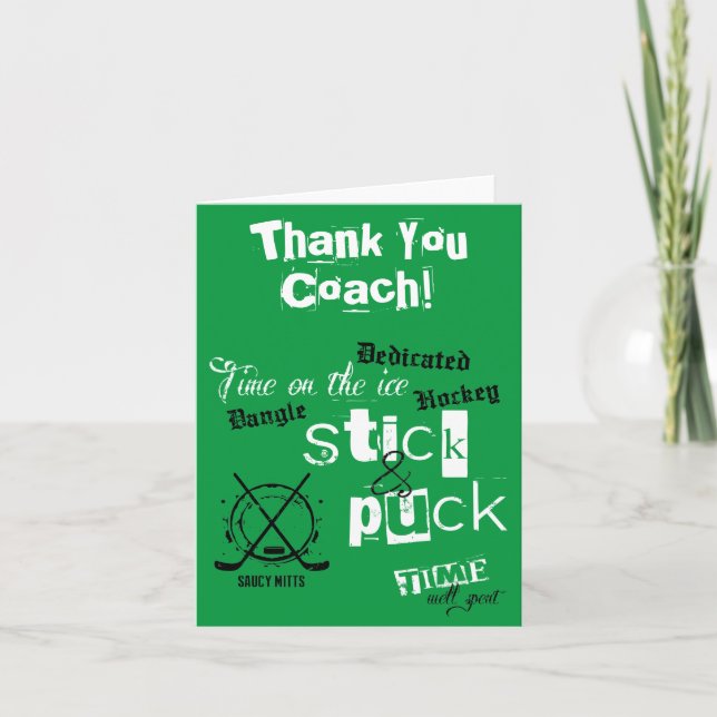 Tack Hockey Coach Stick and Puck Time Grönt (Framsida)