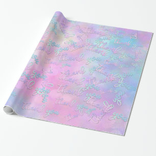 tack Holograph Sjöjungfru Rosa Blue Presentpapper