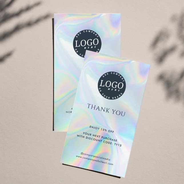 Tack HoloGraph Social Media och webbplats Rabattkort (Holographic Company Logo Business Loyalty Discount Card)