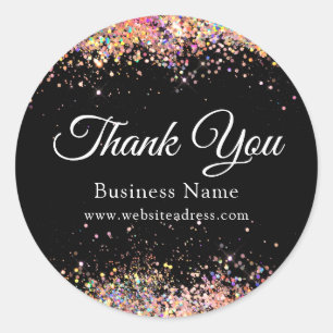 Tack HoloGraps Glitter Business Black Clas Runt Klistermärke