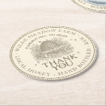 Tack Honung Skep-säljfrämjande Underlägg<br><div class="desc">Befordra honungsverksamheten med dessa "tack" personlig underlägg. Skriva i bigården namn och plats och fyll i honungens unika egenskaper (rå,  lokal,  orange blommar osv.). Utformning av vintage,  skalbikupor och honungsbin.</div>