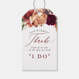 Tack Höstblommor Botanisk Rustik Presentetikett