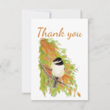 Tack hösten Chickadee Bird Nature Art