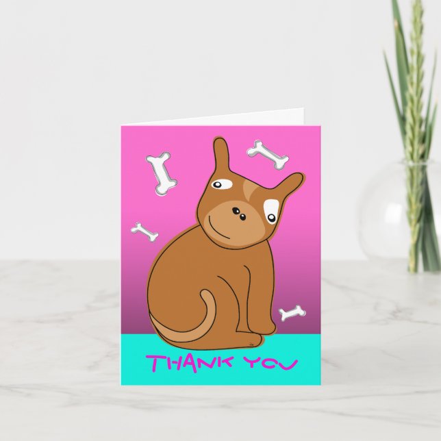 Tack, Hund Blue-Rosa Tack Kort (Framsida)