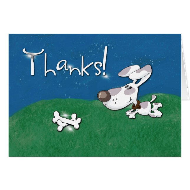 Tack, Hund och boner Hälsningskort (Framsidan Horizontal)