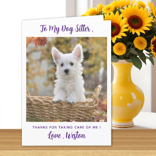 Tack Hund Sitter - Lila - Pet Photo Cute Hund Kort