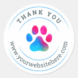Tack Hund Small Business Sticker Runt Klistermärke