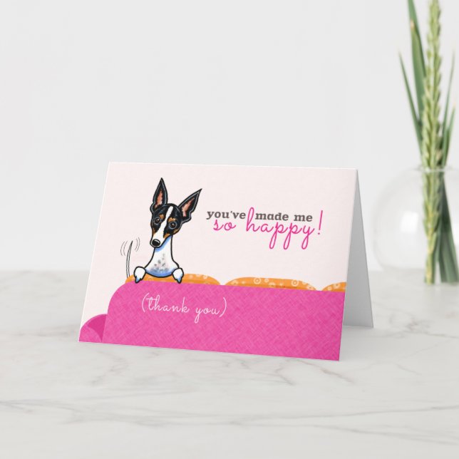 Tack Hund So Lycklig Rosa Kort (Framsida)