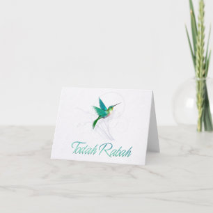 Tack i hebréisk Hummingbird för ~TodahRabah ~ Kort