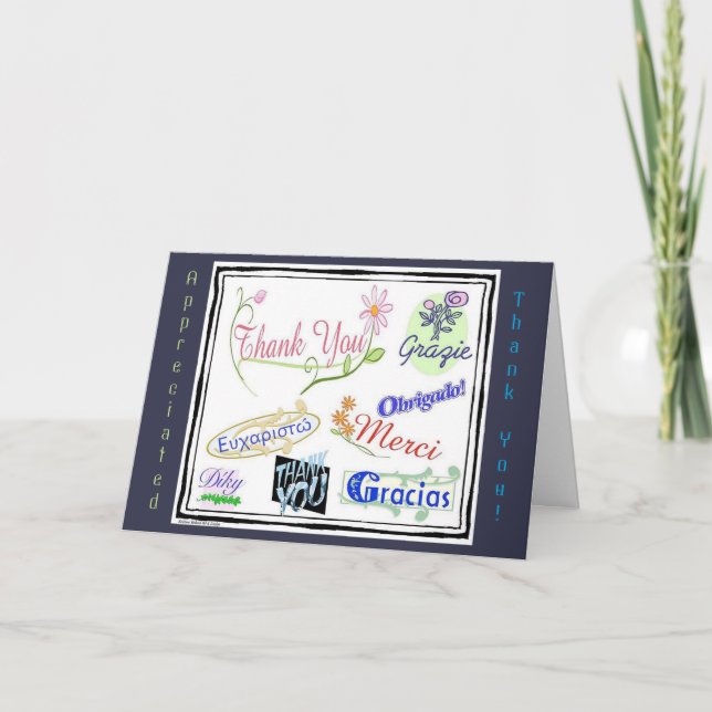 Tack i många språk kort (Framsida)