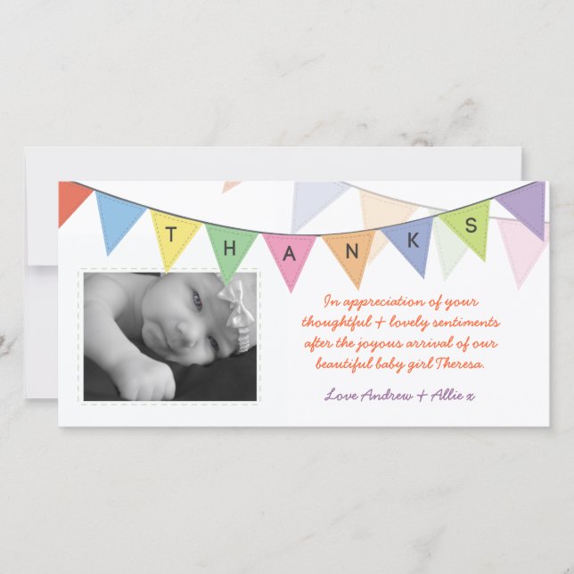 Tack i Nyfödd bebis Glossy-fotokort (Framsida)