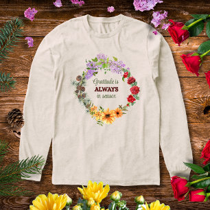 Tack i varje årstids blomsterkrans t shirt