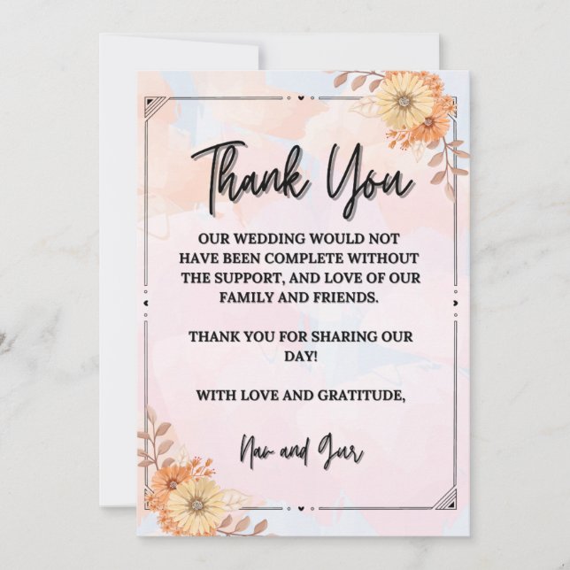 Tack i varje blick kort (Framsida)